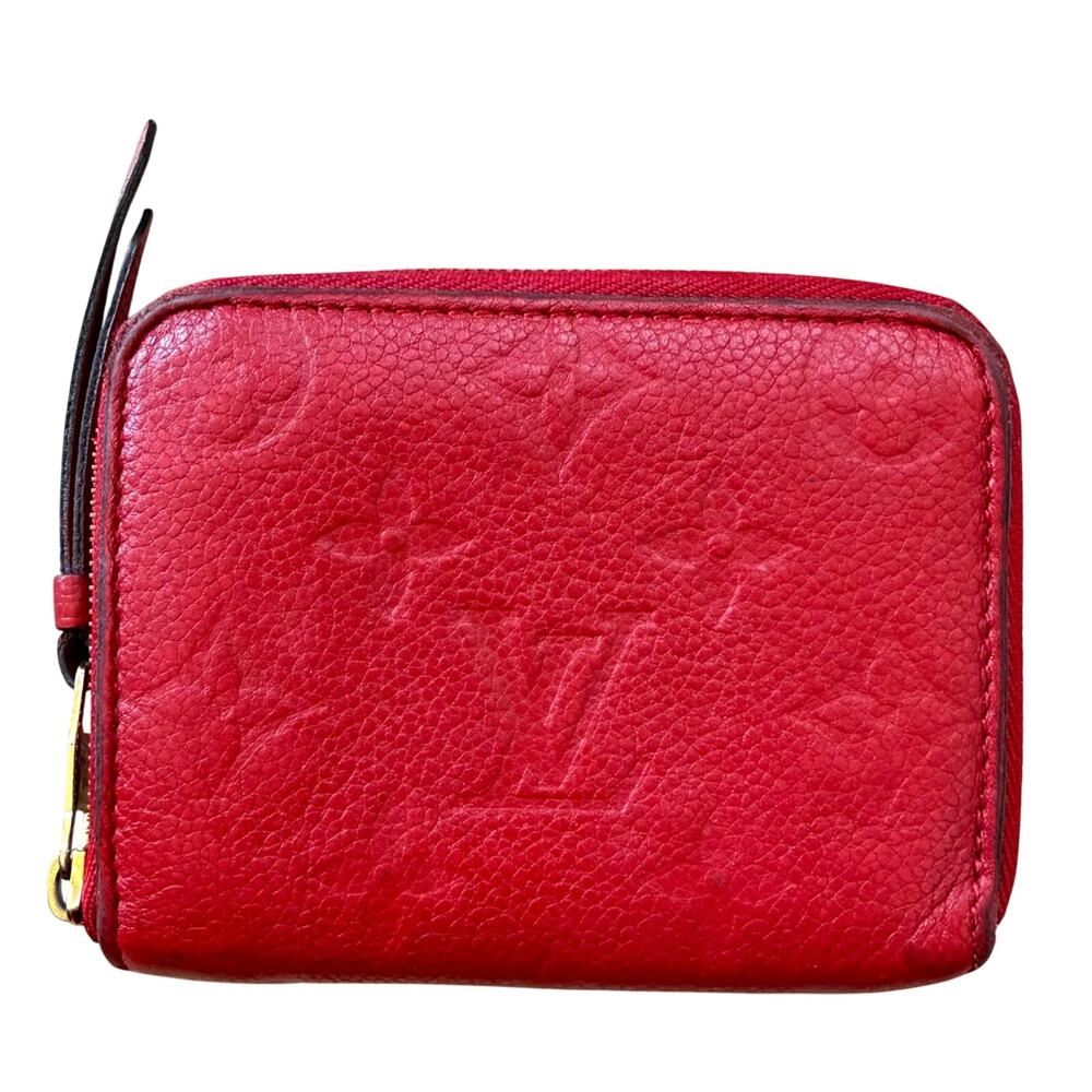 Louis Vuitton Monogram Zippy Coin Purse Red Empreinte Leather Compact Wallet LV